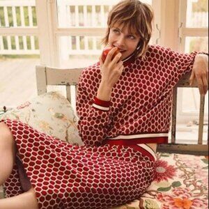 GP&J BAKER X H&M Red White Black Metallic Honeycomb Pattern Mini Skirt women's S